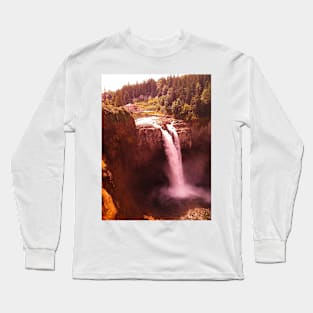 Red Snoqualmie Falls, Washington Long Sleeve T-Shirt